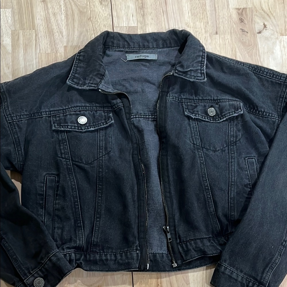Refuge Black Jean Jacket Classic Denim Style